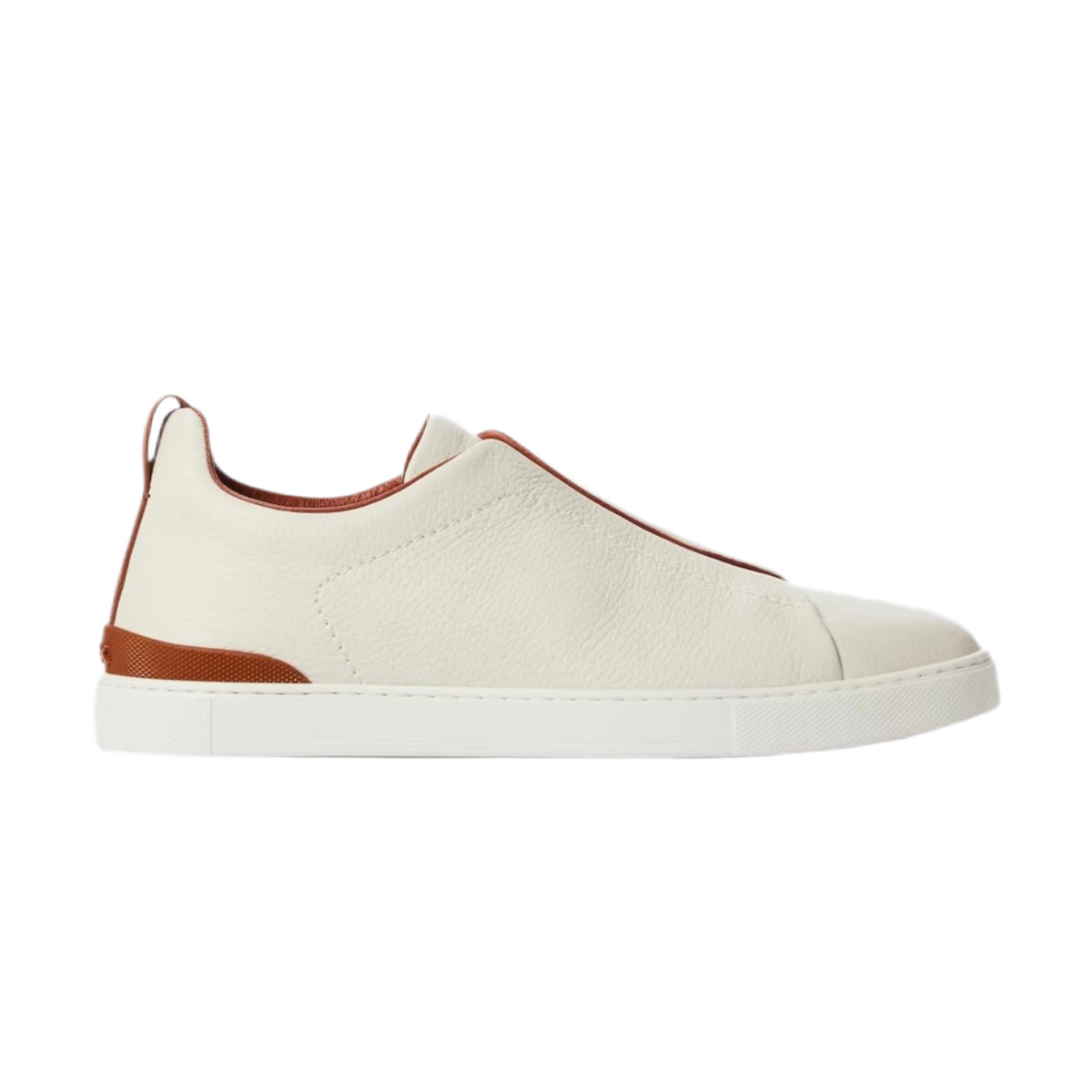 Zegna Triple Stitch leather sneakers White Deerskin