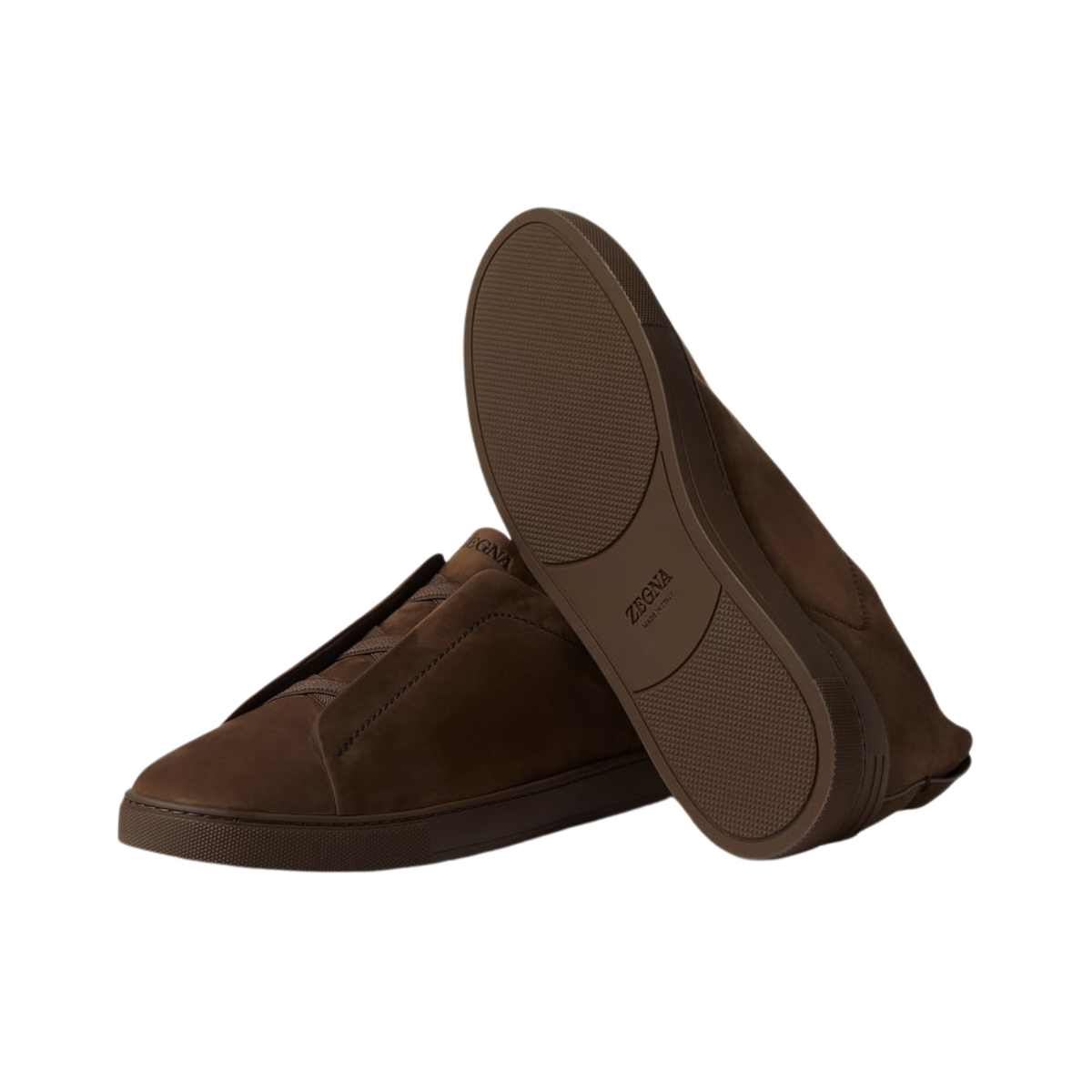 Zegna Taupe Triple Stitch™ SECONDSKIN Sneakers - Dark