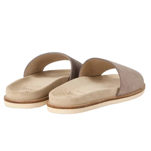 Brunello Cucinelli suede slide Beige sandals