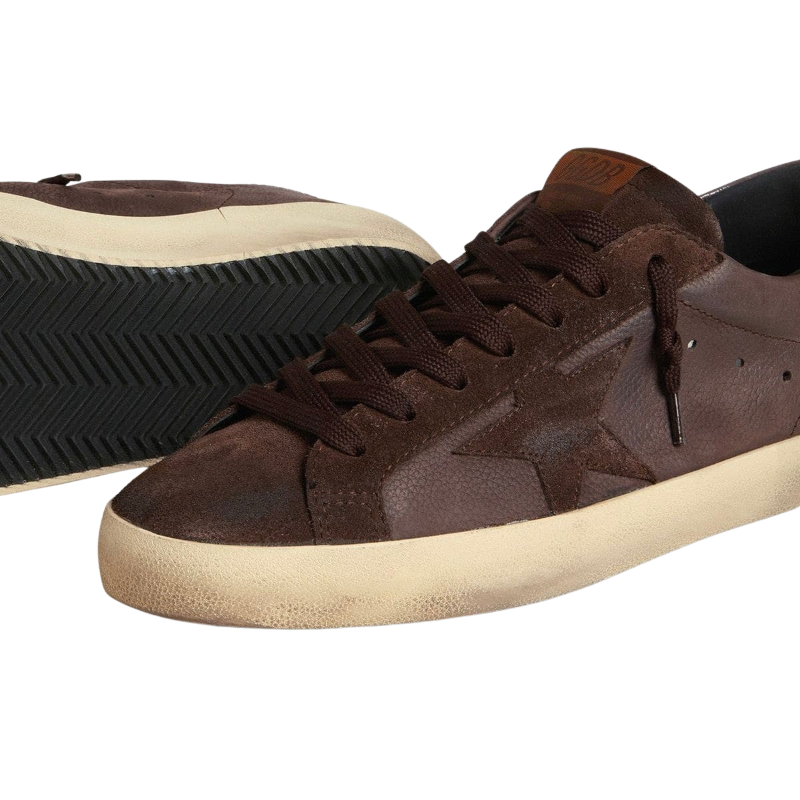 Golden Goose Super-Star LTD 'Brown Nubuck Purple Heel Tab' (Men)
