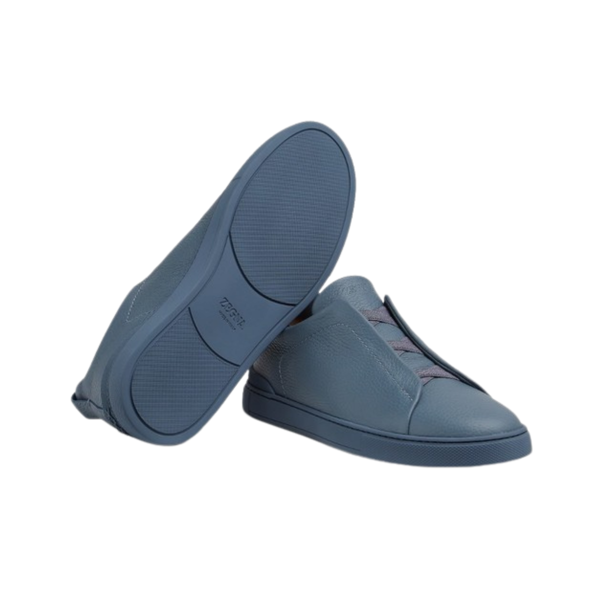 ZEGNA Triple Stitch Low-Top Sneaker Blue