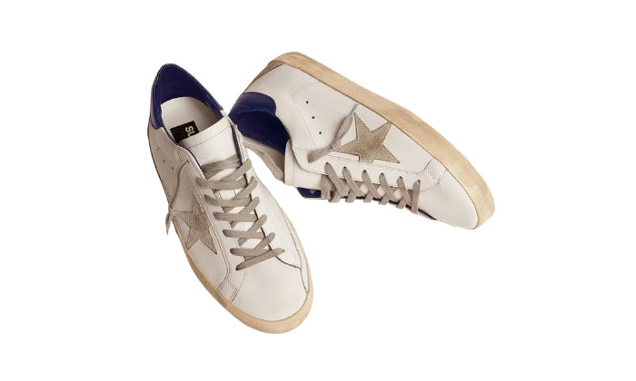 Super-Star con stella in suede e tallone blu