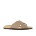 Brunello Cucinelli suede crossover Baige sandals
