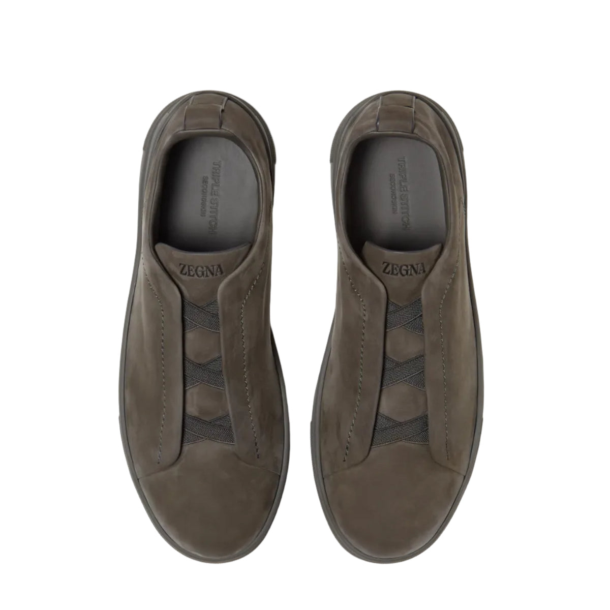 Zegna Triple Stitch Second Skin Dark Taupe sneakers