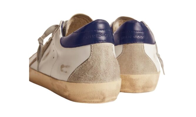 Super-Star con stella in suede e tallone blu