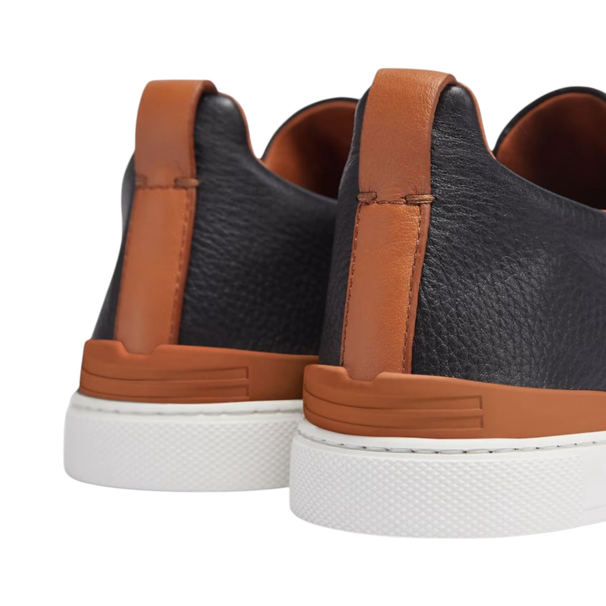 Zegna BLACK DEERSKIN TRIPLE STITCH™ SNEAKERS Black