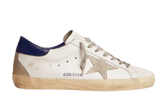 Super-Star con stella in suede e tallone blu