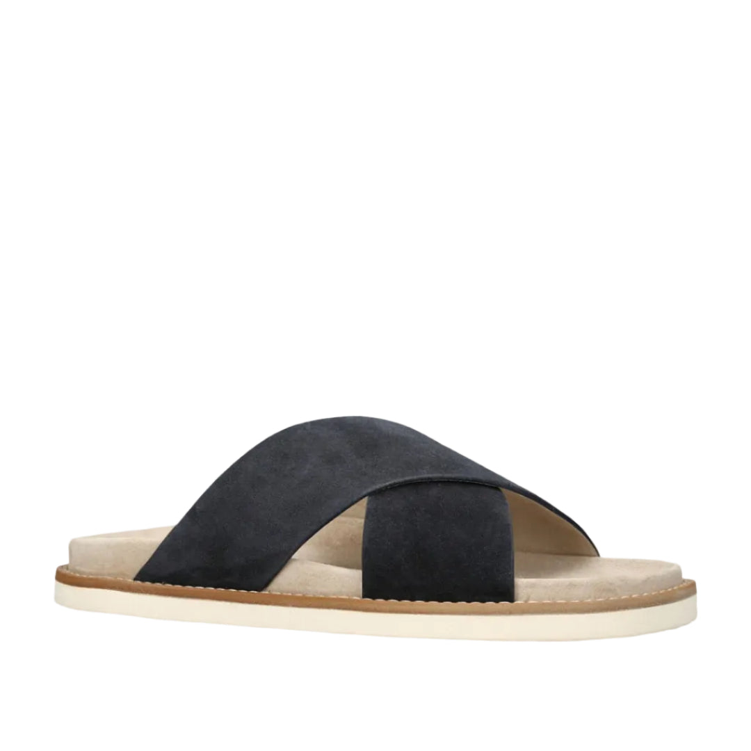 Brunello Cucinelli Black Suede Crossover Black Sandals