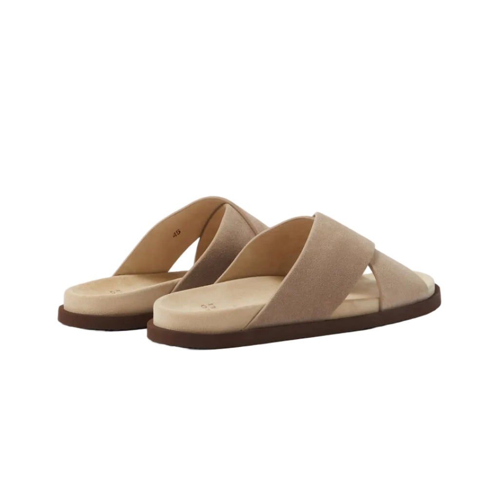 Brunello Cucinelli Brown Suede Crossover Sandals