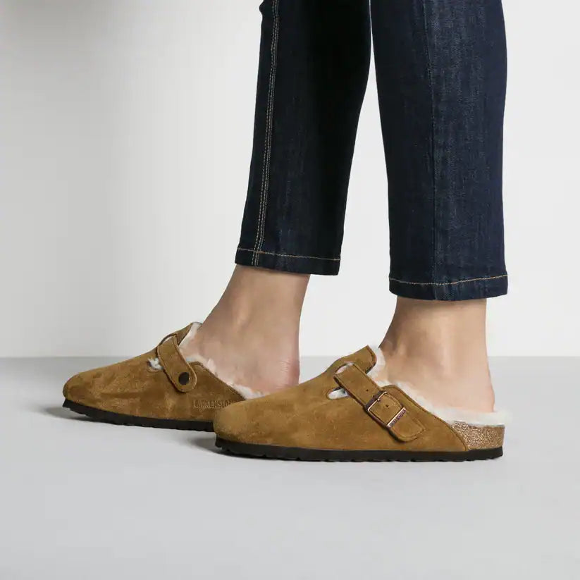 Birkenstock Boston Shearling Suede 'Mink' (Women)