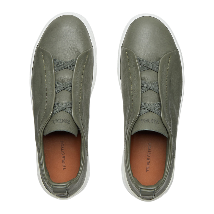 Zegna Triple Stitch Suede Sneakers