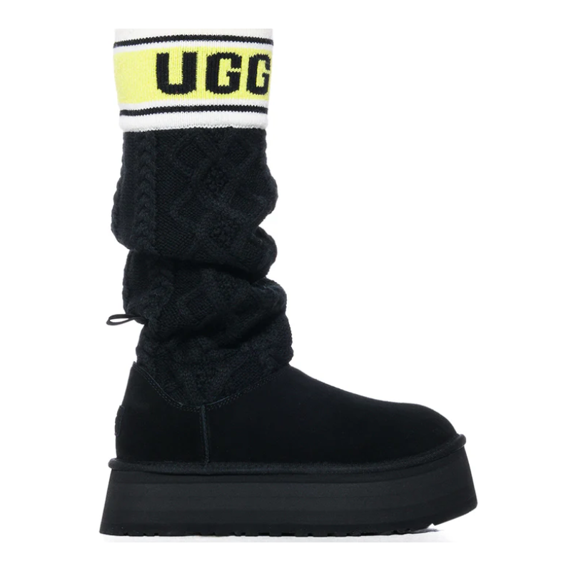 UGG Classic Sweater Letter Boot 'Black' (Women)