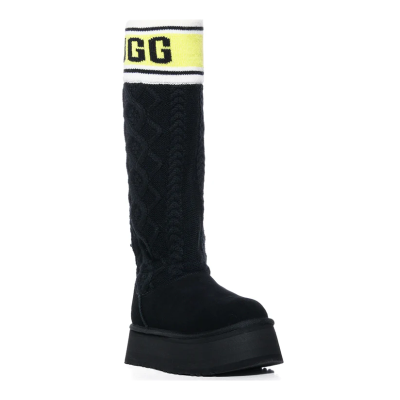 UGG Classic Sweater Letter Boot 'Black' (Women)
