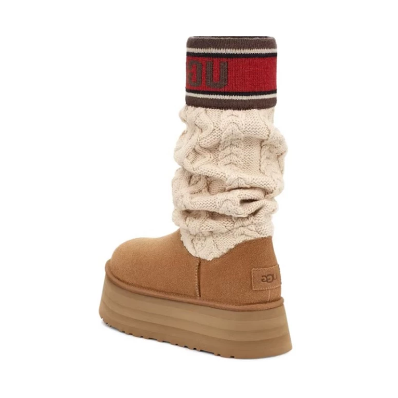 UGG Classic Sweater Letter Boot 'Chestnut' (Women)