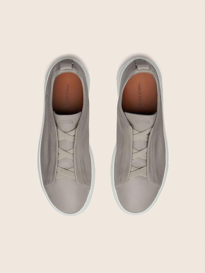 Zegna Triple Stitch™ Sneaker 'Light Grey Leather' (Men)