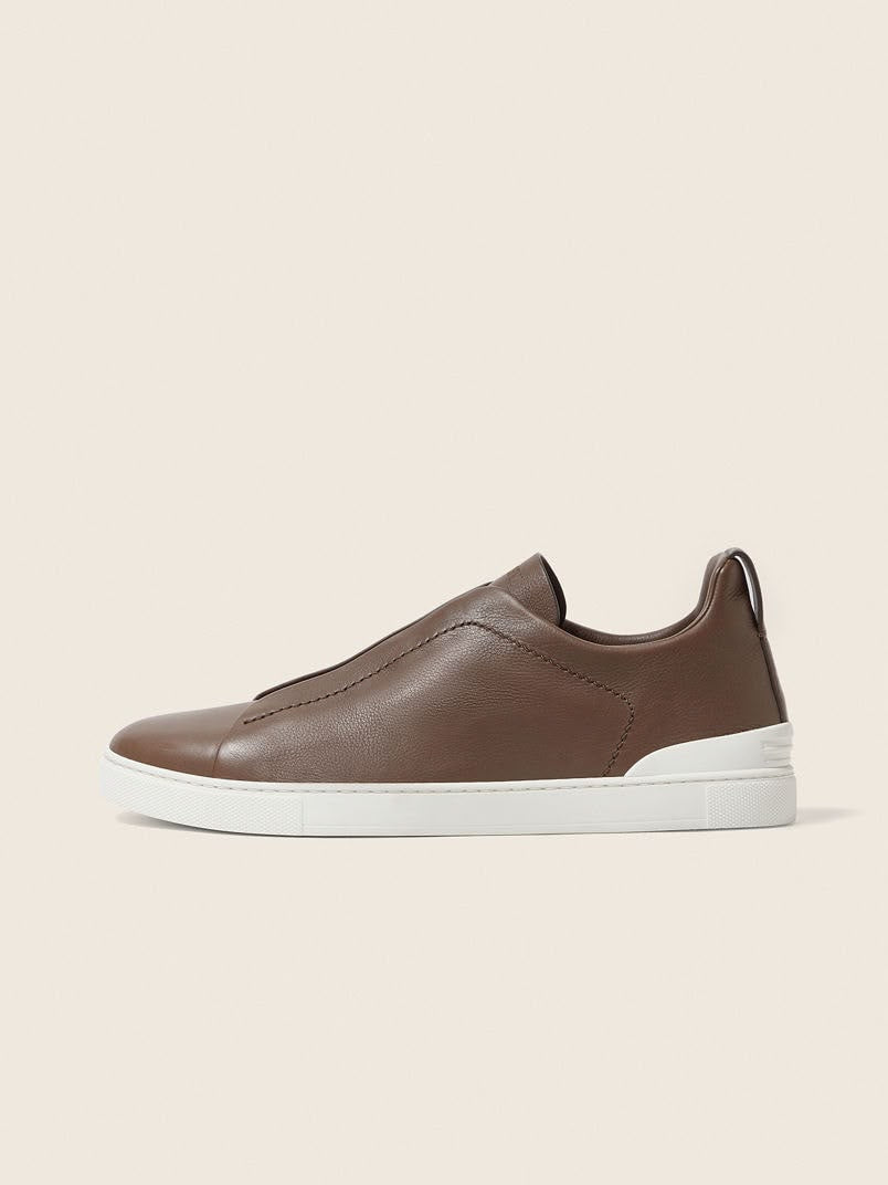 Zegna Triple Stitch™ Sneaker 'Taupe Brown Leather' (Men)